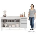 Ver imagem 5 de Balcão Gabinete para Pia com Tampo 160cm Arkansas Branco - Lumil