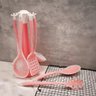Kit 7 Peças Utensílios Cozinha Silicone Resistente e Durável:rosa - 3