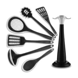 Kit 7 Peças Utensílios Cozinha Silicone Resistente e Durável:rosa - 4