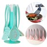 Kit 7 Peças Utensílios Cozinha Silicone Resistente e Durável:rosa - 1