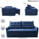 Ver imagem 2 de Sofá Sem Caixa Retrátil e Reclinável 1,65m Cama inBox Studio Suede Velusoft Azul