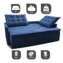 Ver imagem 3 de Sofá Sem Caixa Retrátil e Reclinável 1,65m Cama inBox Studio Suede Velusoft Azul
