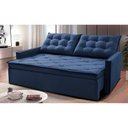 Ver imagem 1 de Sofá Sem Caixa Retrátil e Reclinável 1,65m Cama inBox Studio Suede Velusoft Azul