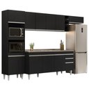 Ver imagem 1 de Armário de Cozinha Modulada 5 Peças CP18 com Pia Inox Preto - Lumil Lumil Móveis