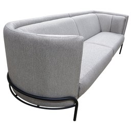 Sofá Luminne 03 Lugares 210cm Base Aço Preto Linho Mesclado Capuccino - CasaePoltrona - 7