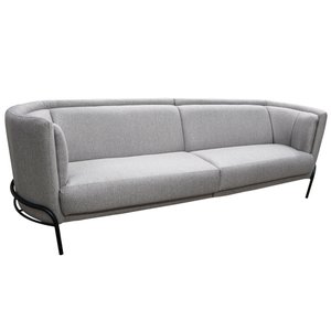 Sofá Luminne 03 Lugares 210cm Base Aço Preto Linho Mesclado Capuccino - CasaePoltrona