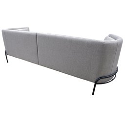 Sofá Luminne 03 Lugares 210cm Base Aço Preto Linho Mesclado Capuccino - CasaePoltrona - 8