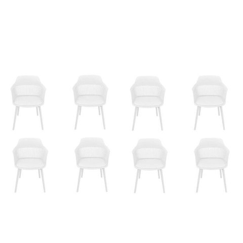 Kit com 8 Cadeiras Mena para Sala de Jantar Branco
