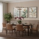 Ver imagem 4 de Kit 3 Quadros Folhagem Costela de Adão Botânico com Moldura:preta