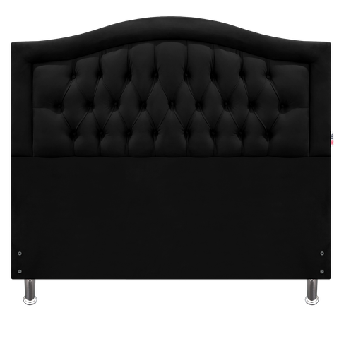Cabeceira King Estofada Capitone Provençal Suede Preto 195 X 120 Plus Rbl