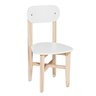 Cadeira Colorê Infantil Assento e Encosto Branco Base em Madeira Maciça Pinus - 2