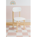 Ver imagem 1 de Cadeira Colorê Infantil Assento e Encosto Branco Base em Madeira Maciça Pinus