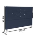 Ver imagem 2 de Cabeceira Estofada Box Casal King Size Encosto para Cama T Cross 195x126 Cm Azul Marinho