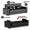 Ver imagem 2 de Sofá Cama 02 Lugares Lisboa Corano - D’Rossi Cor Preto