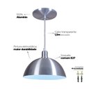 Ver imagem 4 de Pendente Meia Lua 24cm Luminária Lustre Alumínio Escovado