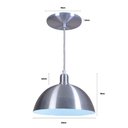 Ver imagem 3 de Pendente Meia Lua 24cm Luminária Lustre Alumínio Escovado