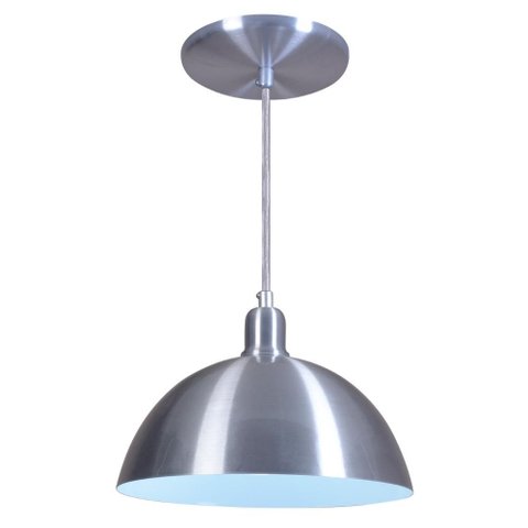 Pendente Meia Lua 24cm Luminária Lustre Alumínio Escovado