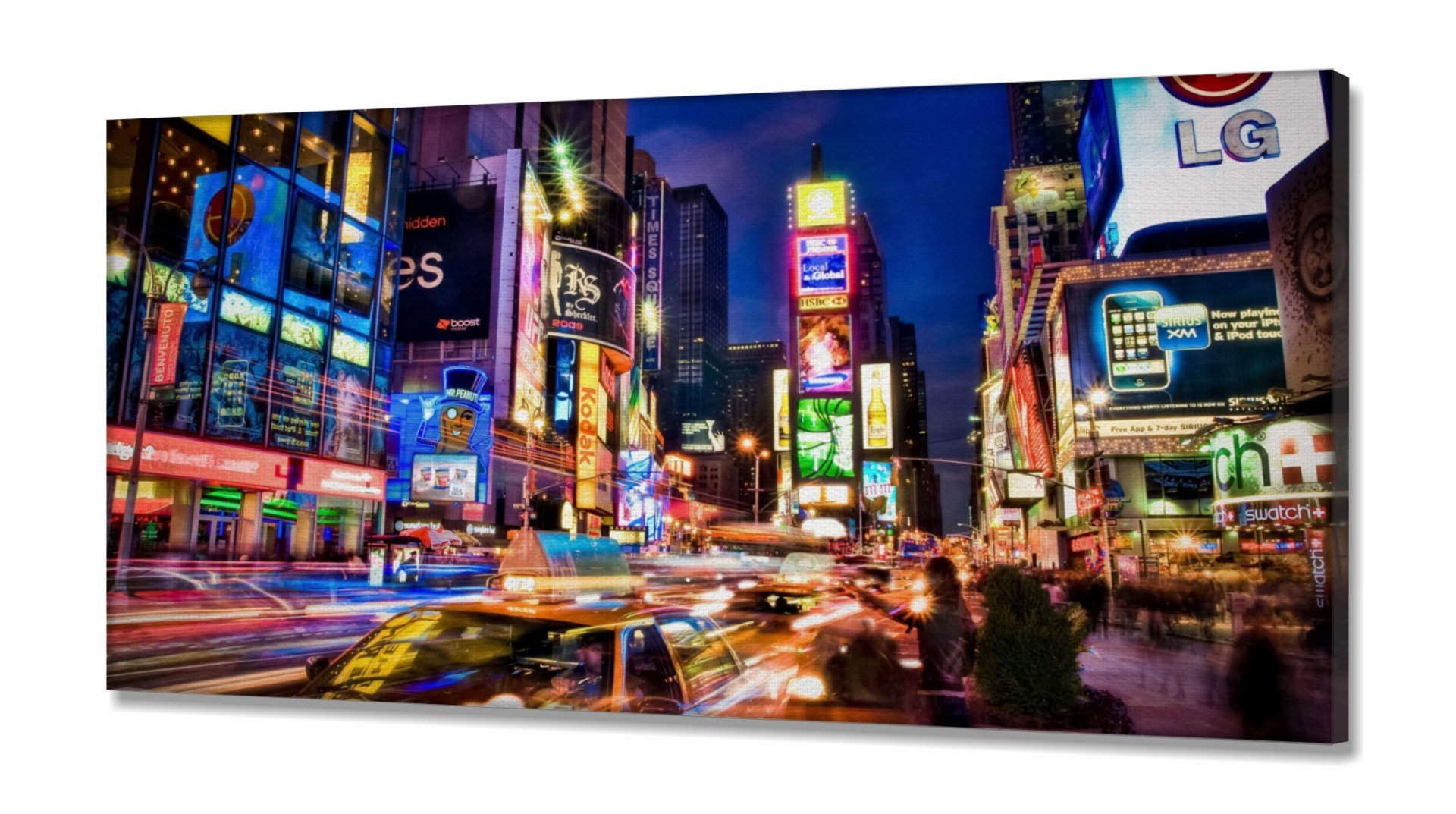 Quadro Em Tecido Decorativo New York City Times Square Luzes em Tecido Canvas 130x60 - 2