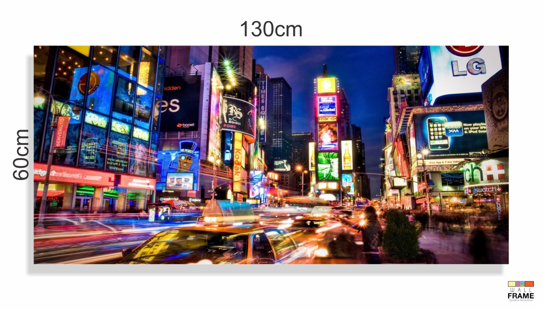 Quadro Em Tecido Decorativo New York City Times Square Luzes em Tecido Canvas 130x60 - 3