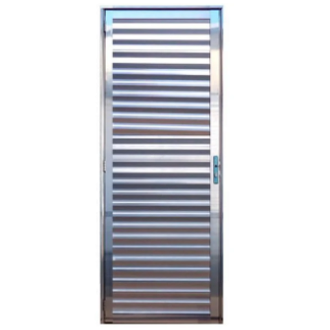 Porta Palheta sem Ventilação Alumínio  210cm x 60cm Esquerda Linha 25