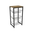 Ver imagem 3 de Fruteira de Metal com 3 Cestos com Tampo Estilo Industrial Kappesberg Industrial