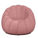 Ver imagem 3 de Kit Poltrona Base Giratória e Puff Concha Decorativo Veludo Cor:rosa