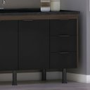 Ver imagem 3 de Gabinete Cozinha 3 Gavetas Armário 100% MDF Multiuso 174cm: Rustico/`Preto