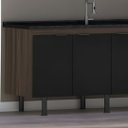 Ver imagem 2 de Gabinete Cozinha 3 Gavetas Armário 100% MDF Multiuso 174cm: Rustico/`Preto