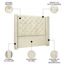 Ver imagem 4 de Cabeceira Casal King Cama Box 195cm Louise S06 Linho Pérola - Mpozenato