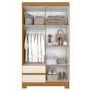 Ver imagem 4 de Guarda Roupa Solteiro Olímpia 4 Portas 2 Gavetas Cinamomo/off White - Móveis Albatroz