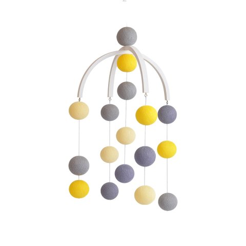 Móbile Infantil Cormilu de Bolinhas, Artesanal, Mdf, 30cm Largura, 50cm Altura, Bolinhas 6cm Diâmetr
