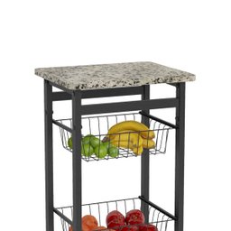 Fruteira Suporte de Chão Melissa com Tampo de Granito Preta - 2
