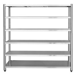 Estante em Aço Inoxidável com 6 Prateleiras Lisas - 1,5m (150x50x200cm) - BE6-150L - 1