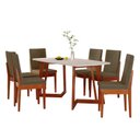 Ver imagem 2 de Conjunto Sala de Jantar Califórnia 6 Lugares Retangular Madeira Maciça Dakota Marrom/Caramelo/Tabaco/Off White