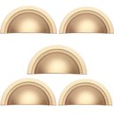 Ver imagem 1 de Kit 5 Puxadores Shell 64mm Dourado Matte + Parafusos
