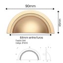 Ver imagem 2 de Kit 5 Puxadores Shell 64mm Dourado Matte + Parafusos