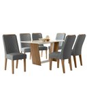 Ver imagem 1 de Conjunto Sala de Jantar Mesa com 6 Cadeiras Rubi - Cedro Off White