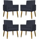 Ver imagem 1 de Kit 4 Poltronas Decorativas Mari Suede Pé Palito 30cm Castanho