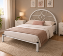 Ver imagem 1 de Cama Casal 1,40 de Ferro e Aço:Branco/Madona