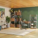 Ver imagem 1 de Conjunto Completo para Escritório 6 Peças com Mesa Escrivaninha Linha Industrial Kappesberg