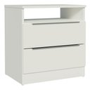 Ver imagem 2 de Mesa de Cabeceira Madesa 3227 com 2 Gavetas - Branco