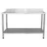 Mesa Aço Inox Industrial / Bancada de Apoio com Espelho - 1,6M (160x60x80cm) - Br06-160C - Brascool - 1