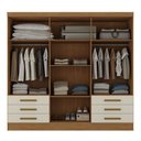 Ver imagem 2 de Guarda-roupa Solteiro Lancaster 6 Portas 6 Gavetas 100% Mdf Cinamomo/off White - Panorama Móveis