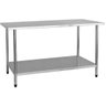 Mesa Aço Inox Industrial / Bancada de Apoio - 1,5M (150x60x80cm) - Br06-150S - Brascool - 1