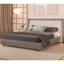 Ver imagem 1 de Cama Japonesa com Cabeceira em LED Seo-Yeon Queen Facto Cinza / Linho Off White - Sallar Home