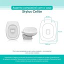 Ver imagem 3 de Assento Sanitário Tampa de Vaso Branco Mdf Laqueado Stylus para Bacia Celite