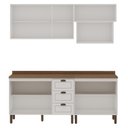Ver imagem 5 de Cozinha Completa Modulada 5 Peças Frente em MDF Modelo Americano Frisado Branca