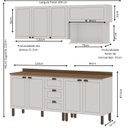 Ver imagem 3 de Cozinha Completa Modulada 5 Peças Frente em MDF Modelo Americano Frisado Branca