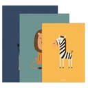 Ver imagem 3 de Kit3 Quadro Decorativo Animais Safari Quarto Infantil Menino Qualidade Premium 40x28cm