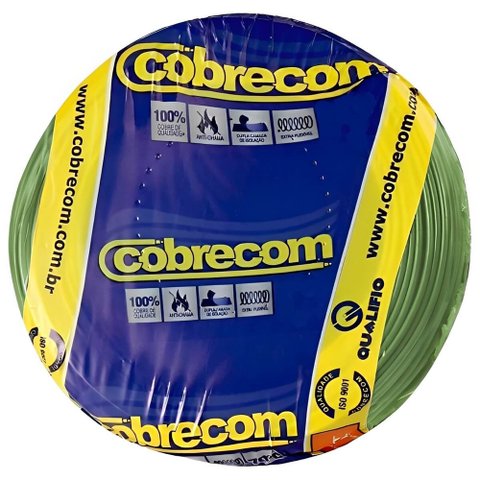 Cabo de Cobre Flexicom 750 Volts 10mm Verde com 100 Metros - 376050 - Cobrecom